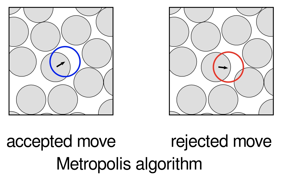 Accepted and rejected moves for hard disks. From